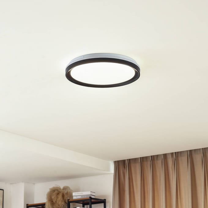 Lindby Smart LED plafondlamp Ardena, RGBIC, hoogte 8,5cm, Tuya