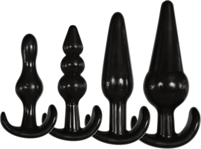 Plug It - Anal silicone buttplug set - Buttplugs anaal voor mannen - Zwart