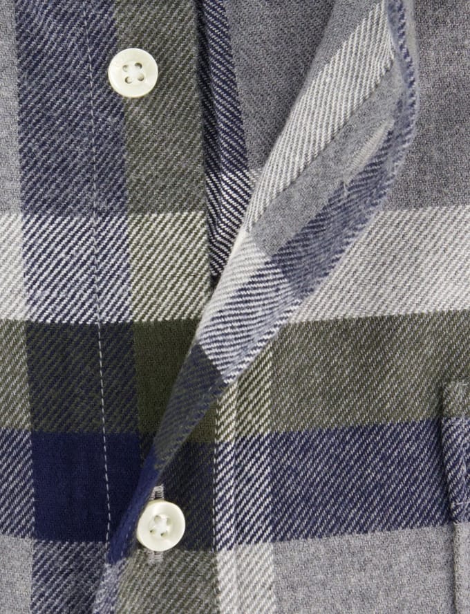 Casual overhemd Barbour Tailored Fit grijs katoen