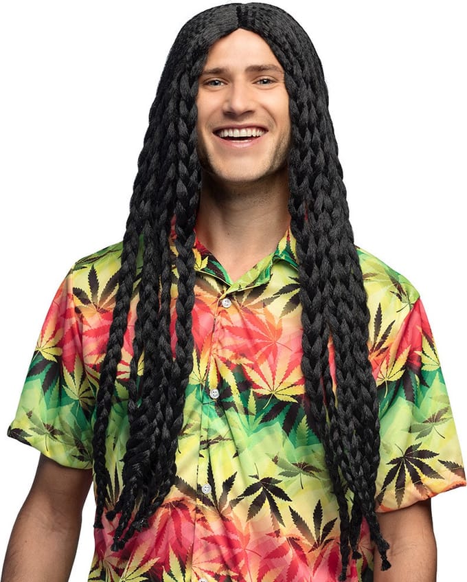 Boland Bob Marley pruik - dreadlocks - vlechten - zwart - mannen - pruiken - carnaval - muzikant