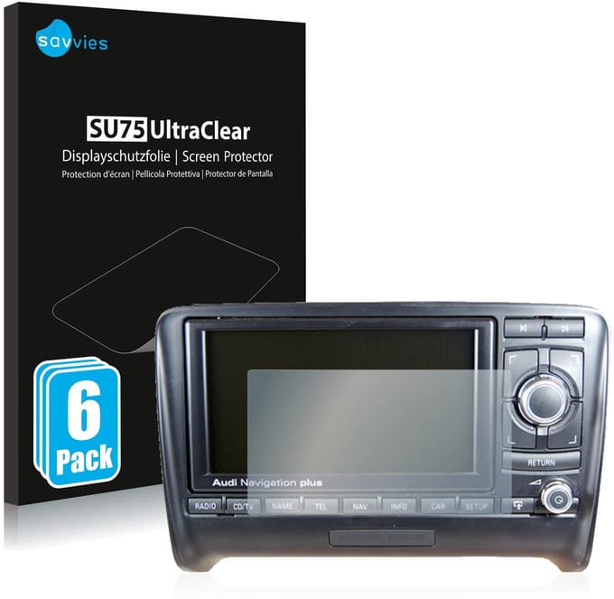 Savvies - Screenprotector voor Audi A3 8P 2004-2012 RNS-E - Folie Beschermfolie transparant 6 Stuks