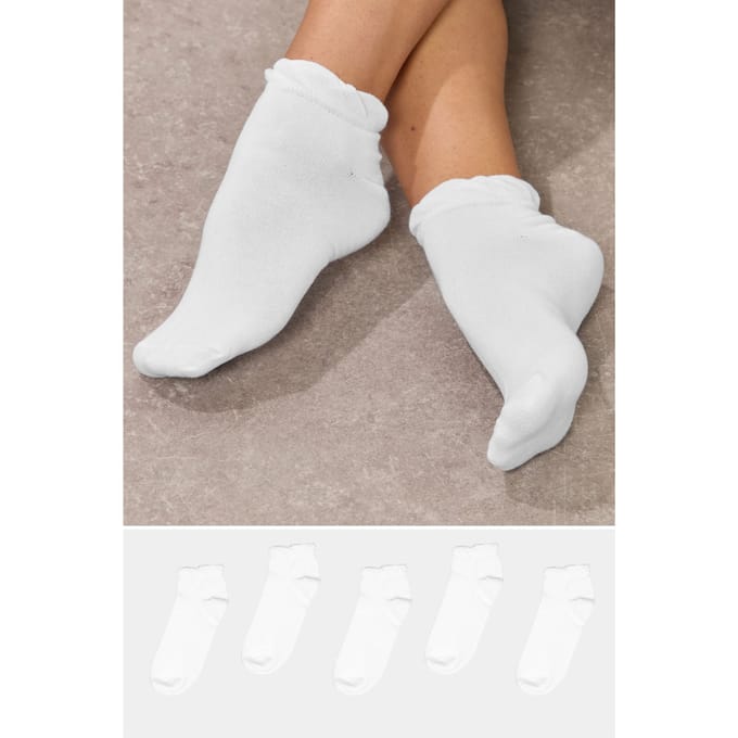 Yours 5Pack Witte Sneakersokken Size 37-40
