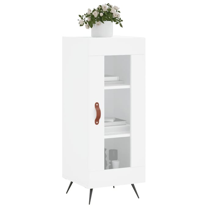 vidaXL - Dressoir - 34,5x34x90 - cm - bewerkt - hout - wit
