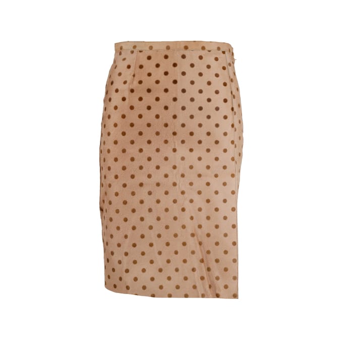 Moschino Cheap and Chic Polkadot Geprinte Kalfsleren Rok - '10s