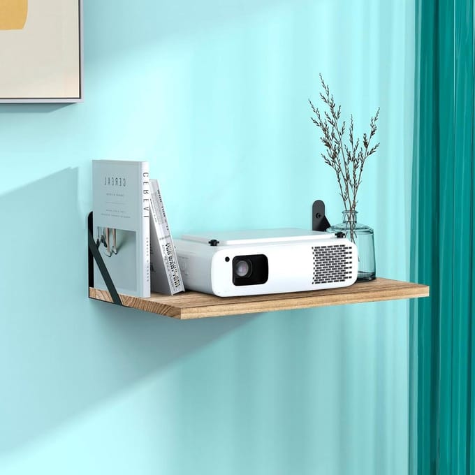 Projector Plank - Wandmontage Plank - Opbergen Media Apparatuur - Industriële Stijl - Max 10kg Belasting - Eiken