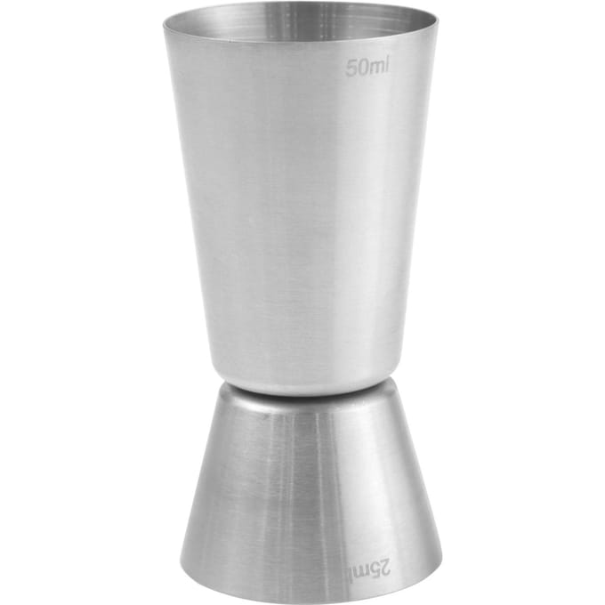 Dubbelzijdige stalen alcoholmaatbeker 25 50 ml Hendi 596722