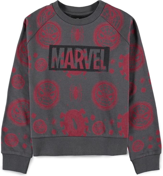 Marvel Spider-Man - Allover Pigment Print Sweater/trui kinderen - Kids 146 - Grijs