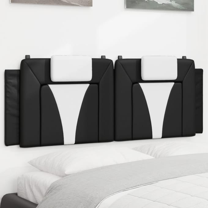 vidaXL - Hoofdbordkussen - "Viana" - 152 - cm - kunstleer - zwart - en - wit