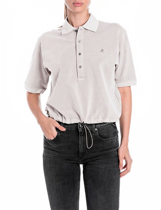 Replay W3396.000.23766g Korte Mouw Poloshirt Wit 2XS Vrouw