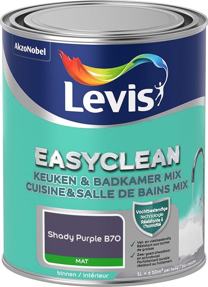 Levis - Easyclean Keuken & Badkamer Mix - Shady Purple B70 - Mengverf - 1 L