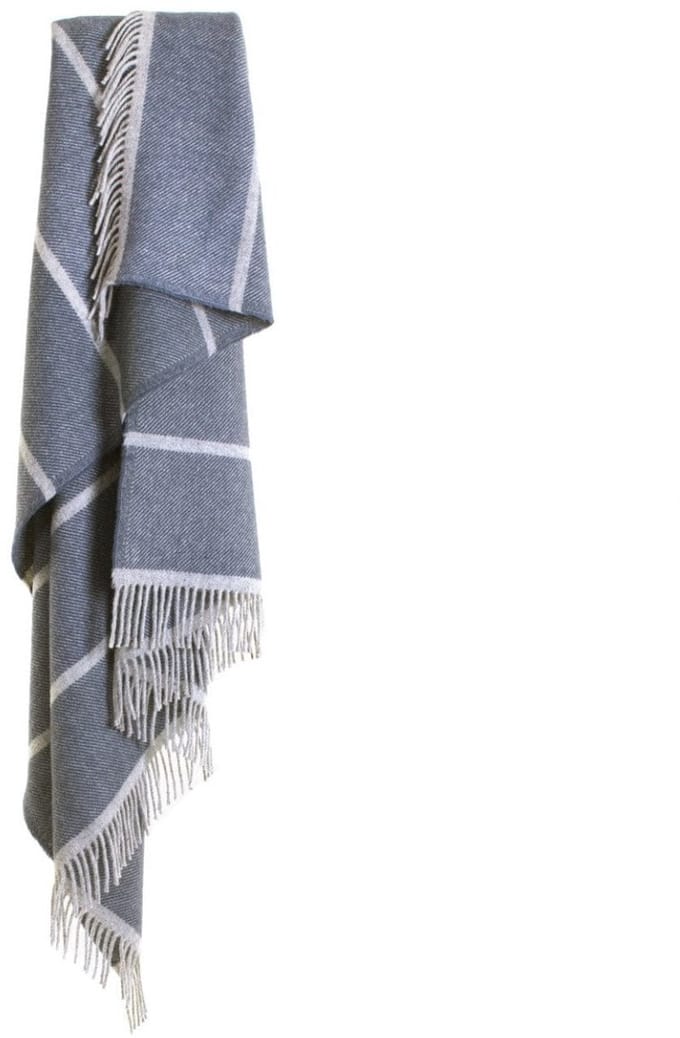 Tweedmill – Wollen Plaid – Gestreept – Blauw
