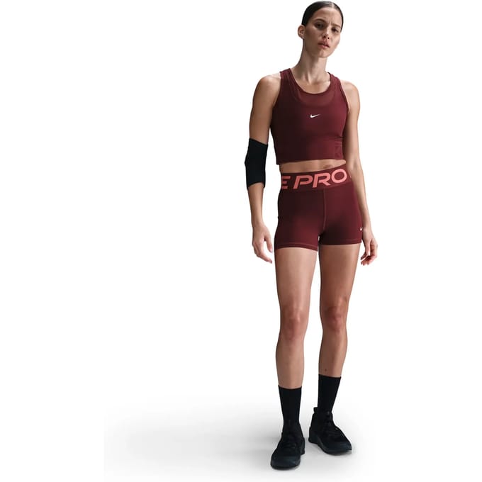 Nike Pro Dri-Fit Cropped Tank Top - Red/White - Maat XL - Dames