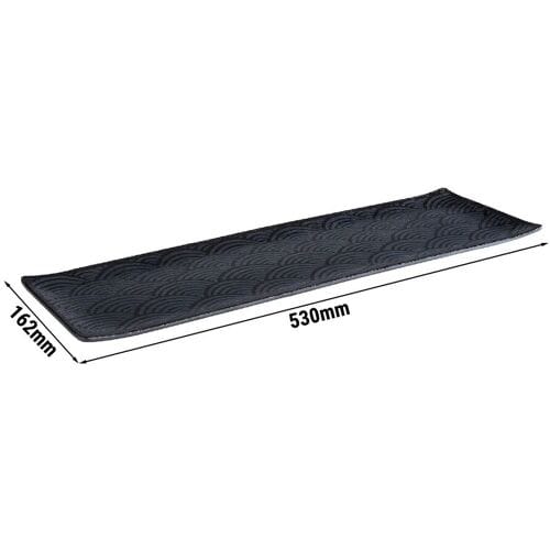 GGM Gastro (6 Stück) GN-Tablett 2/4 - DARK WAVE - Melamin - Höhe: 20mm - Schwarz