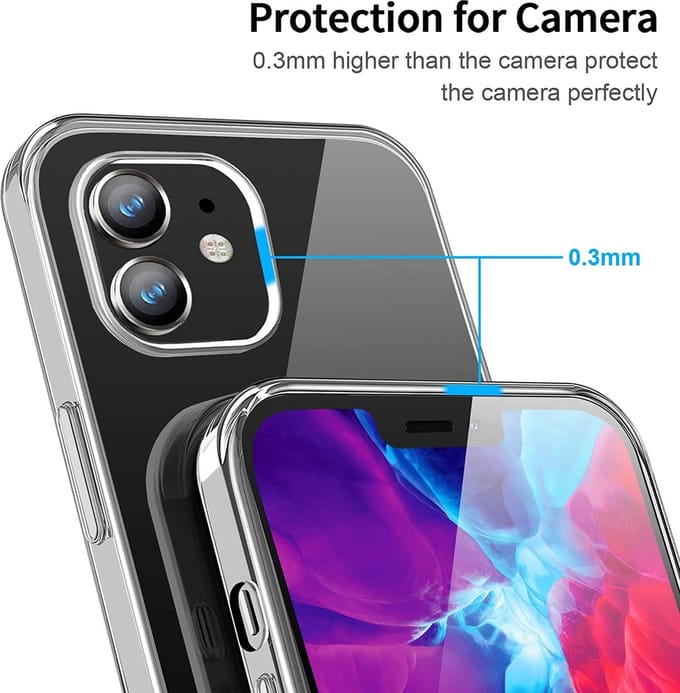 Screenprotector Geschikt voor 12 Mini siliconen transparant - backcover TPU case - Screenprotector Geschikt voor 12 Mini Screenprotector 2 pack glazen