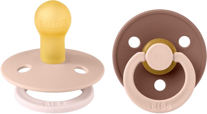 BiBs Studio Fusion Fopspeen - Rond - 2 Stuks - 0-6 Mnd - Blush/Woodchuck