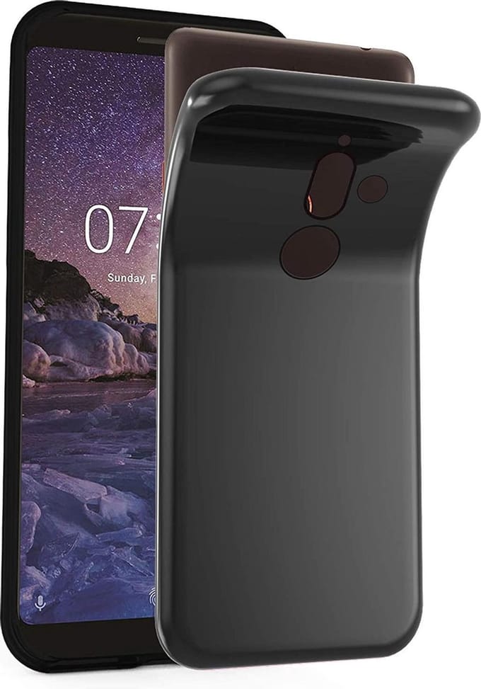 Silicone hoesje Geschikt voor: Nokia 7 Plus -  zwart