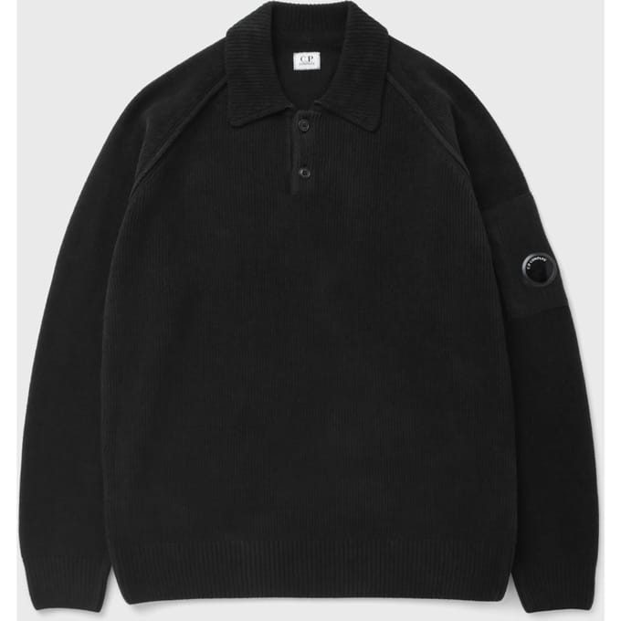 CHENILLE COTTON POLO SWEATER