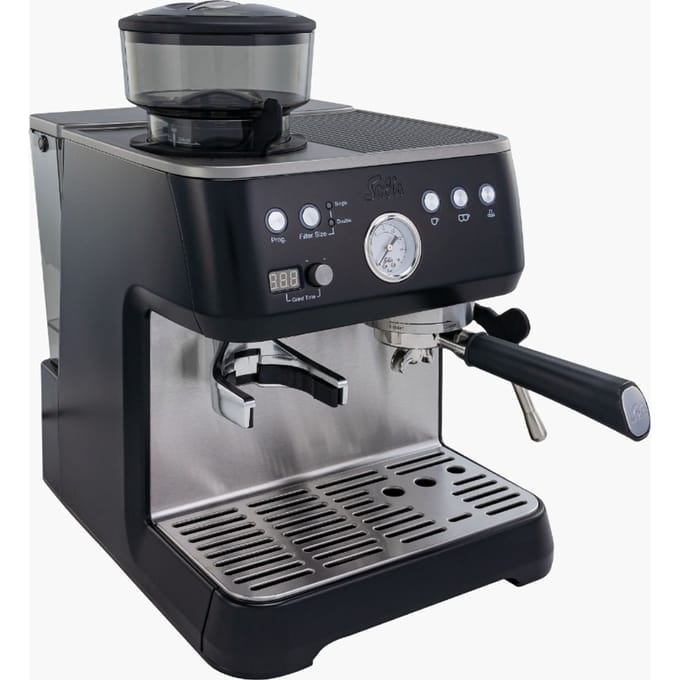 Solis Grind & Infuse Perfetta Espressomachine Mat Zwart | 980.70 | Met 250 g Bonenreservoir PID-Regeling 16 bar Pomp & Geïntegreerde Molen