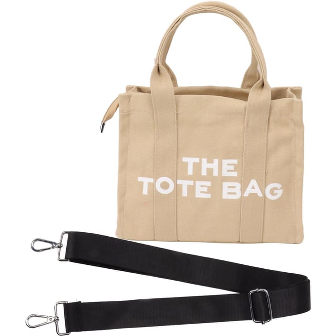 Dames Tas Canvas Waterdicht Grote Capaciteit Casual Schoudertas met Rits Brede Band voor Reizen kaki