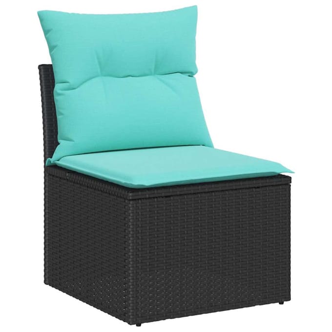 vidaXL Bankstel 6 st Zwart poly rattan