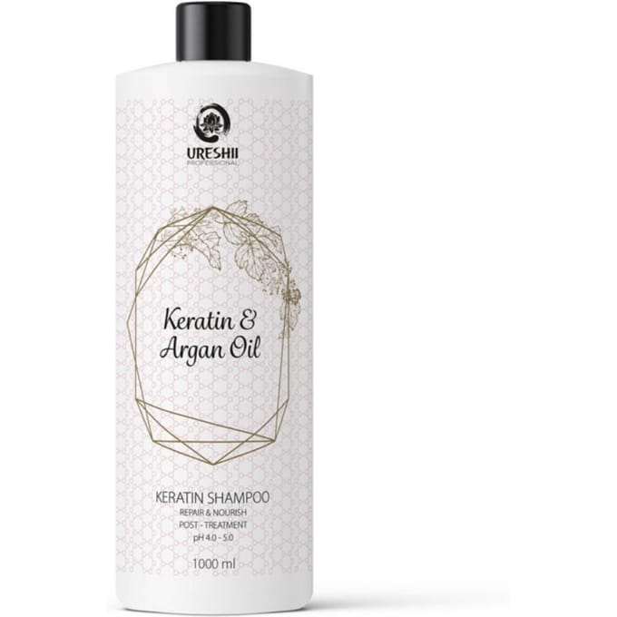 Shampoing Ureshii kératine et huile d'argan 1000 ml