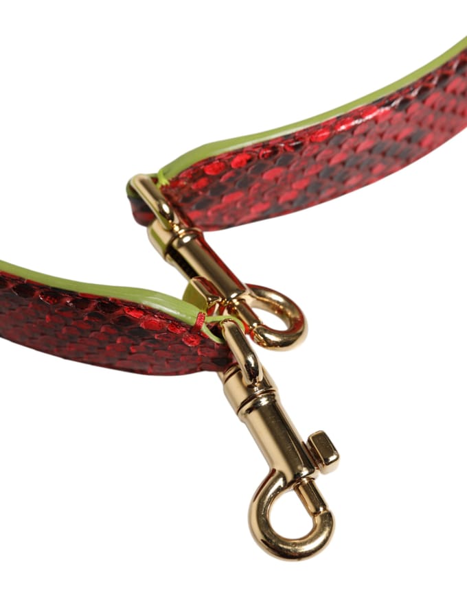 Rode Exotische Lederen Handtas Accessoire Schouderband