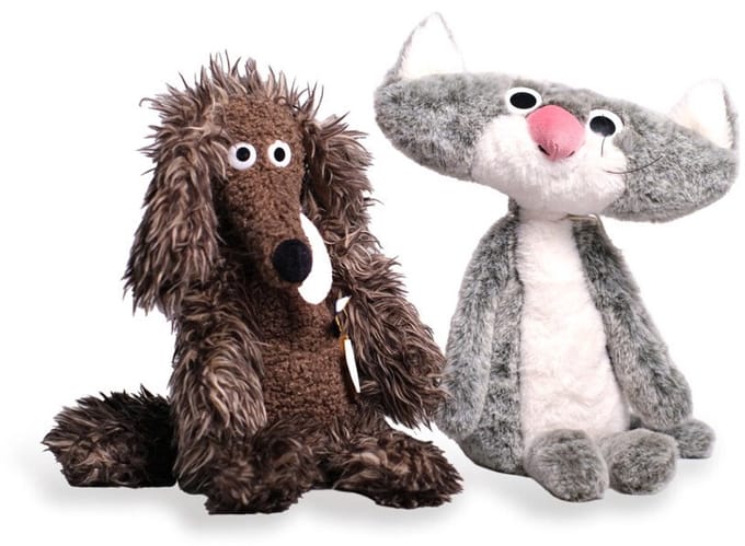 Set figuren stinkhond en plattekat - mini