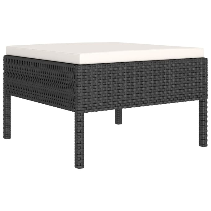 vidaXL - 13-delige - Loungeset - met - kussens - poly - rattan - zwart