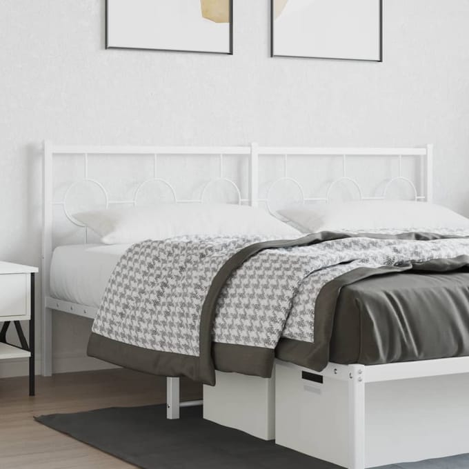vidaXL - Vervangend - hoofdbord - 180 - cm - metaal - wit