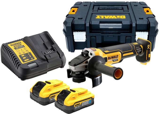 DeWALT DCG405H2T Accu haakse slijper 125mm 18V XR 5.0Ah POWERSTACK in TSTAK