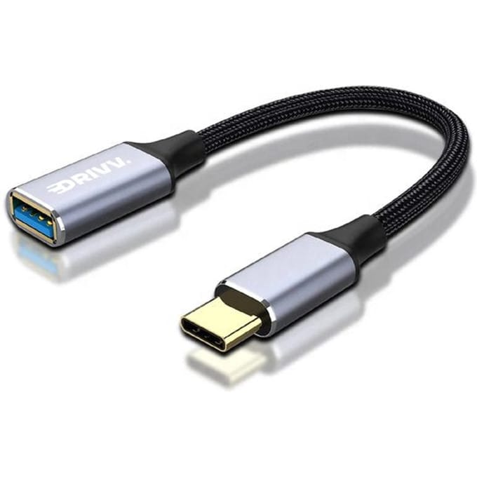 Drivv. USB C naar USB A OTG Adapter - USB C naar USB converter - USB C Adapter - Laptop - Telefoon - Grijs