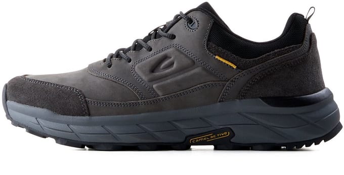 camel active Sneakers gemaakt van leer - Maat menswear-42 - Grijs