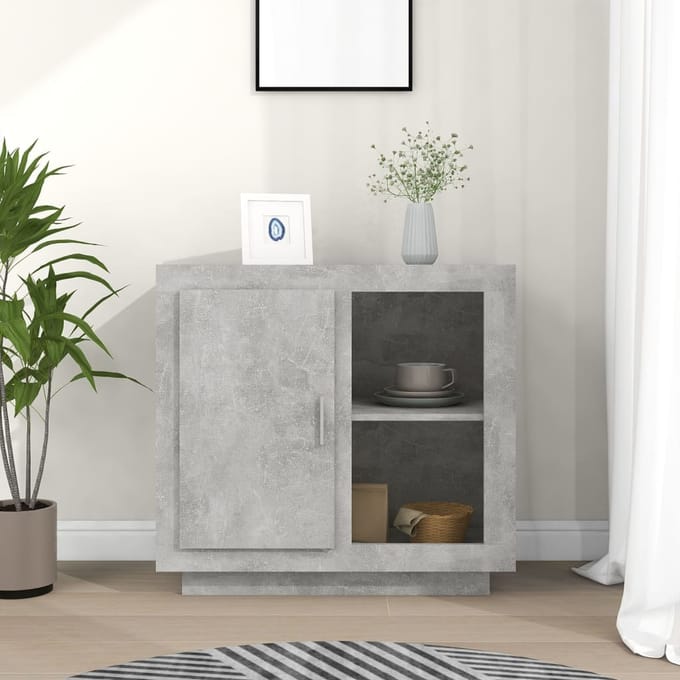 vidaXL - Dressoir - 80x40x75 - cm - betongrijs