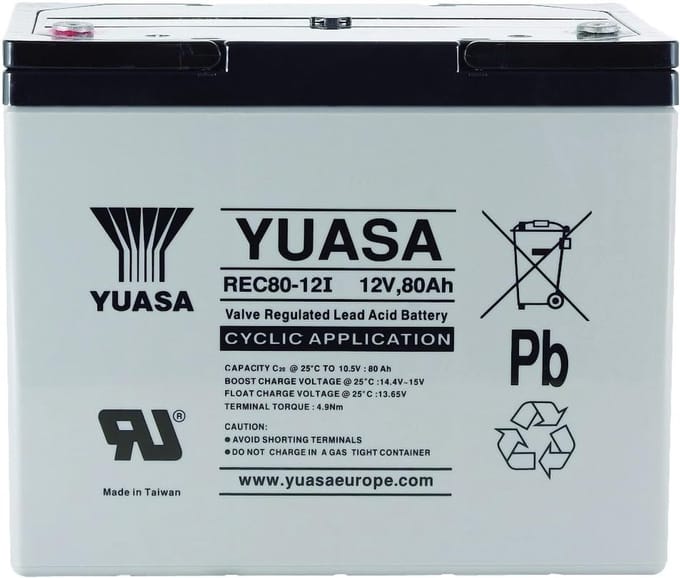 Oplaadbare Batterij - Energiebron - Cyclus Toepassingen - Dubbele Levensduur - 12 Volt 80 Ah