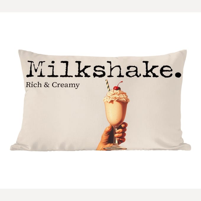 Sierkussens - Kussentjes Woonkamer - 60x40 cm - Milkshake - Kers - Rietje