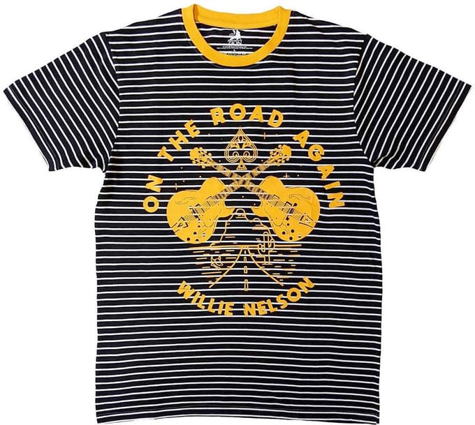 Willie Nelson - On The Road Again Ringer Heren T-shirt - S - Zwart
