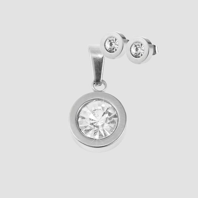 AKZENT Akzent heren sieradenset Edelstahl zilver