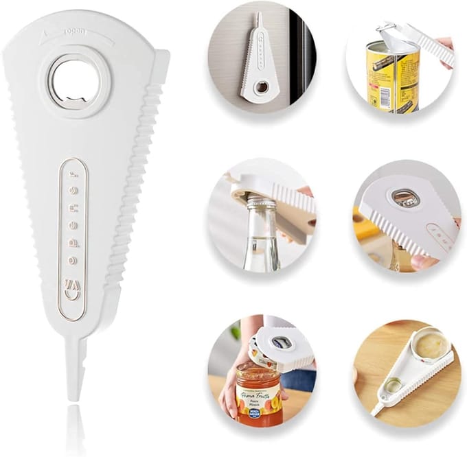 Multifunctionele Flesopener 3-in-1 voor Potten en Bierdoppen