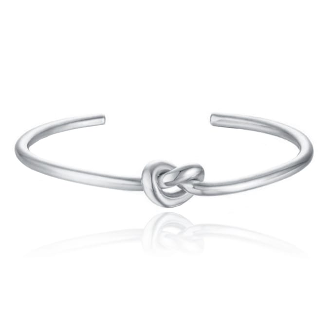 Zilverkleurige Edelstaal Damesarmband met Knoop