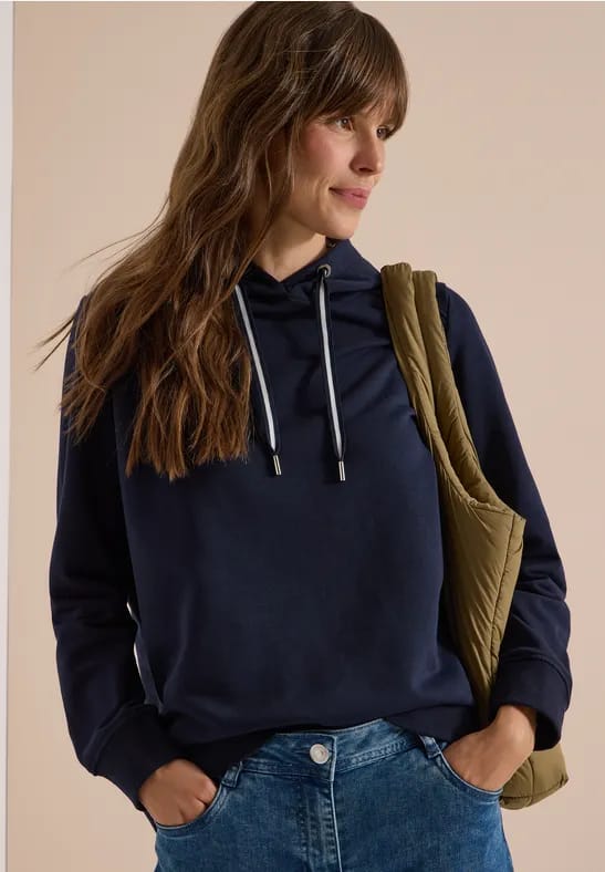 Effen sweatshirt met capuchon