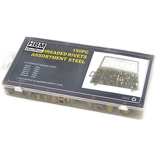 HBM 150 Delig Blindklinkmoeren Assortiment Staal