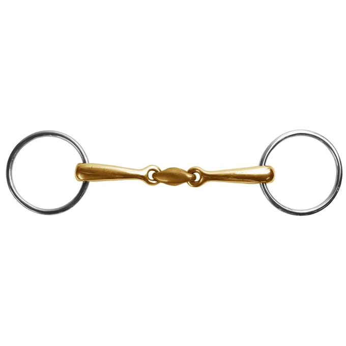 Mors met 2 ringen voor paard dubbel gebroken sjen Stübben