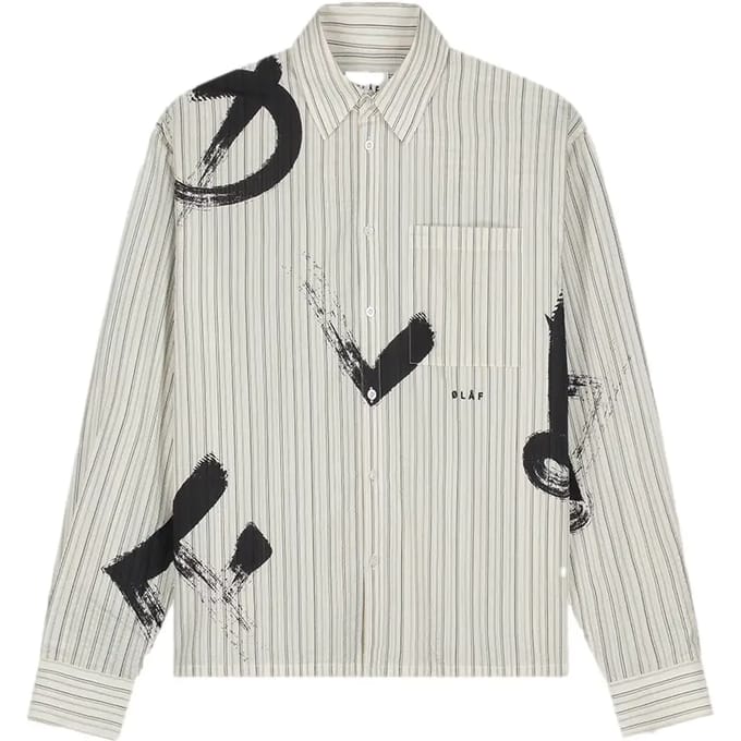 Shirt Olaf Hussein Brushtroke Logo Stripe