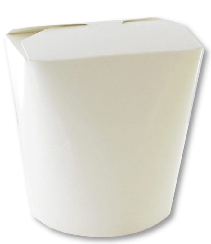 Bak | Karton + PE | 750ml | 26oz | oosterse maaltijdbak | wit | 500 stuks