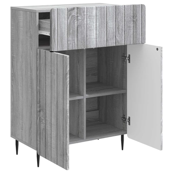 vidaXL - Dressoir - Grijs - sonoma - 66 - x - 34,5 - x - 92 - cm - Bewerkt - hout