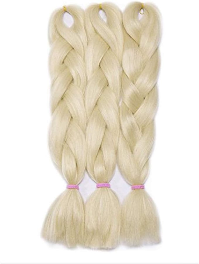 Set van 3 Vlechten Blond Synthetisch Haarverlenging 60 cm voor Crocheten