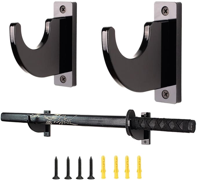2 stuks Samurai zwaard bracket - zwart