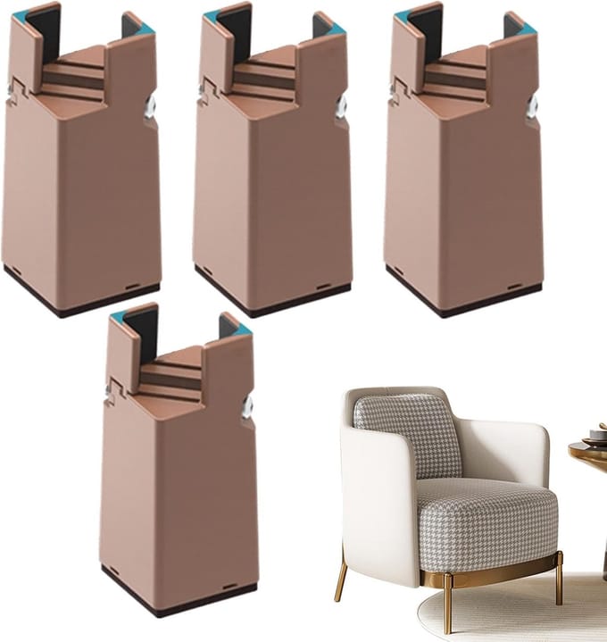 Meubelverhogers - Bedlifters - Extra Opbergruimte - Zware Constructie - Verhoogt 75 cm - Bruin