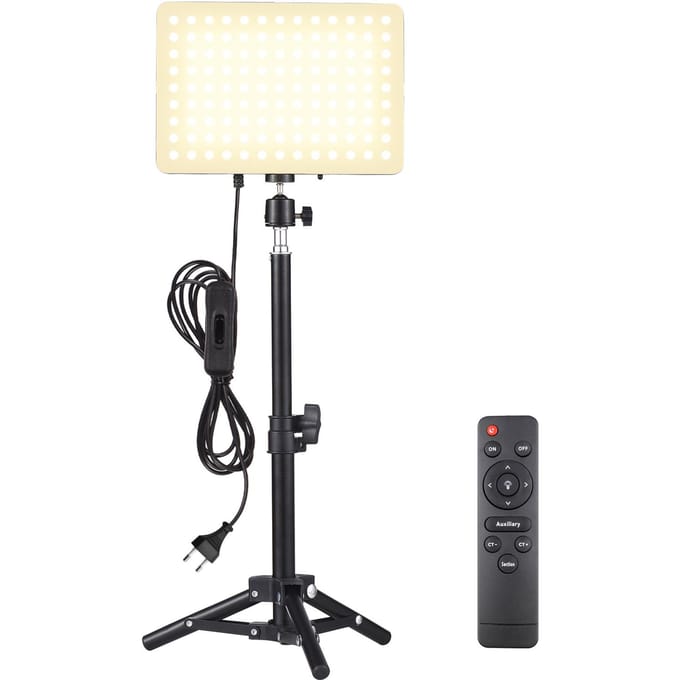 Andoer 1-pack LED-videolampset 45W fotografie-invullichtpaneel 2800K-6500K verstelbaar EU Plug
