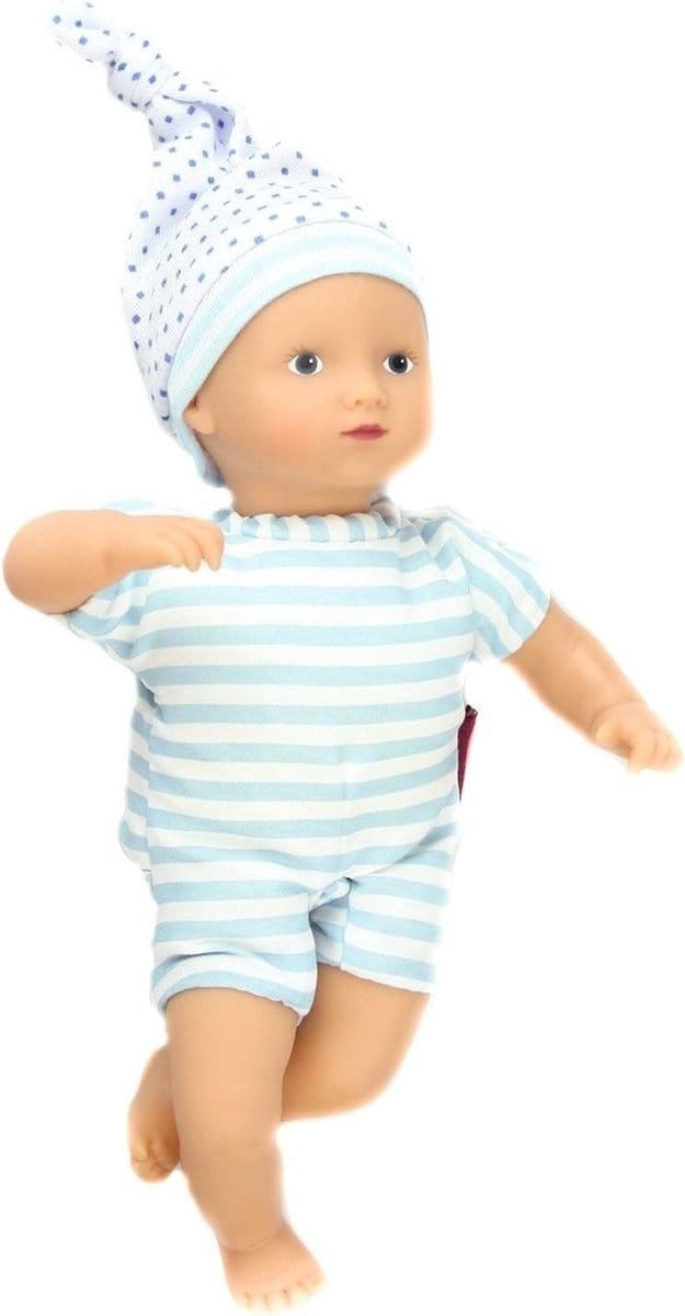 Götz Mini-Aquini, jongen, zonder haar, geschilderde ogen, 22 cm in bad